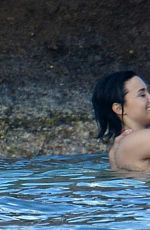 DEMI LOVATO in Swimsuit in St. Barts 12/16/2015