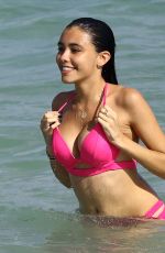 MADISON BEER in Pink Bikini at a Beach in miami 12/29/2015