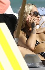 RITA ORA in Polka Dot Bikini at a Beach in Miami 12/30/2015