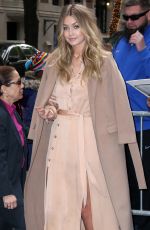GIGI HADID Leaves Live with Kelly & Michael in New York 12/08/2015