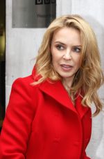 KYLIE MINOGUE Arrives at BBC Radio 2 Studios in London 12/06/2015