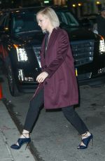 JENNIFER LAWRENCE Arrives at The Late Show with Stephen Colbert in New York 12/14/2015