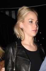 JENNIFER LAWRENCE Leaves Chiltern Firehouse in London 12/17/2015