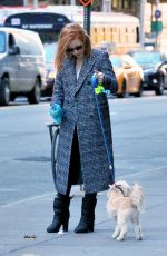 JESSICA CHASTAIN Walks Her Dog Chaplin Out in New York 12/20/2015