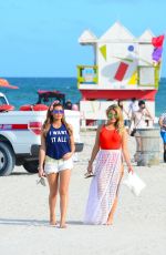 JESSICA WRIGHT and DANIELLE ARMSTRONG at a Beach in Miami 12/29/2015