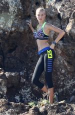 JOSEPHINE SKRIVER on the Set of a Photoshoot at a Beach in St. Barths 12/09/2015