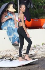 JOSEPHINE SKRIVER on the Set of a Photoshoot at a Beach in St. Barths 12/09/2015