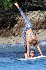 JOSEPHINE SKRIVER on the Set of a Photoshoot at a Beach in St. Barths 12/09/2015