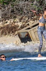 JOSEPHINE SKRIVER on the Set of a Photoshoot at a Beach in St. Barths 12/09/2015