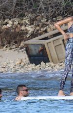 JOSEPHINE SKRIVER on the Set of a Photoshoot at a Beach in St. Barths 12/09/2015