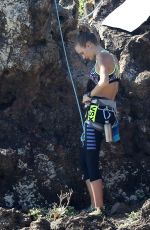 JOSEPHINE SKRIVER on the Set of a Photoshoot at a Beach in St. Barths 12/09/2015