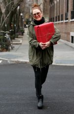 JULIANNE MOORE Carrying a Christmas Present in New York 12/17/2015