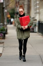 JULIANNE MOORE Carrying a Christmas Present in New York 12/17/2015