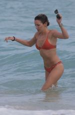 KATIE CASSIDY in Bikini on the Beach in Miami 12/22/2015