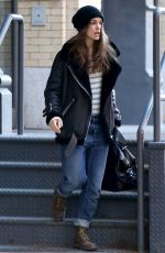 KEIRA NIGHTLEY Leaves Her Home in New York 12/19/2015