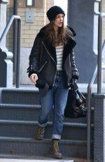 KEIRA NIGHTLEY Leaves Her Home in New York 12/19/2015