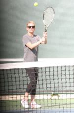 KIRSTEN DUNST Playing Tennis in Los Angeles 12/21/2015