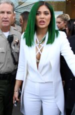 KYLIE JENNER Debuts Emerald Green Hair at Dash Store in Los Angeles 11/30/2015