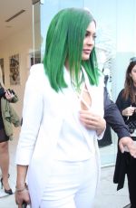 KYLIE JENNER Debuts Emerald Green Hair at Dash Store in Los Angeles 11/30/2015