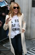 KYLIE MINOGUE Leaves BBC Radio 2 Studio in London 12/04/2015