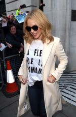 KYLIE MINOGUE Leaves BBC Radio 2 Studio in London 12/04/2015