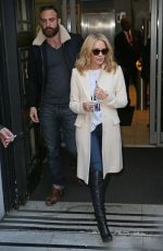 KYLIE MINOGUE Leaves BBC Radio 2 Studio in London 12/04/2015