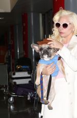 LADY GAGA Arrives at LAX Airport in Los Angeles 12/24/2015
