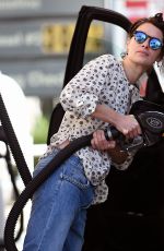 LENA HEADEY at a Gas Station in Los Angeles 12/03/2015