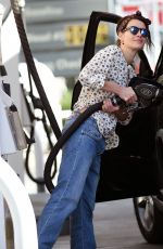 LENA HEADEY at a Gas Station in Los Angeles 12/03/2015
