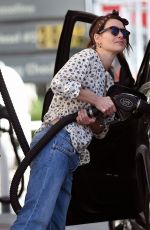 LENA HEADEY at a Gas Station in Los Angeles 12/03/2015