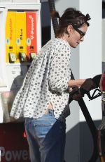 LENA HEADEY at a Gas Station in Los Angeles 12/03/2015