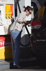 LENA HEADEY at a Gas Station in Los Angeles 12/03/2015