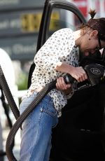 LENA HEADEY at a Gas Station in Los Angeles 12/03/2015