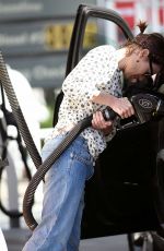 LENA HEADEY at a Gas Station in Los Angeles 12/03/2015
