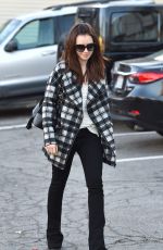 LILY COLLINS Leaves an Office in Los Angeles 12/15/2015