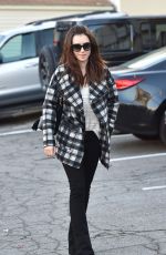 LILY COLLINS Leaves an Office in Los Angeles 12/15/2015