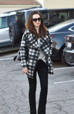 LILY COLLINS Leaves an Office in Los Angeles 12/15/2015