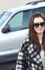 LILY COLLINS Leaves an Office in Los Angeles 12/15/2015