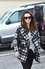 LILY COLLINS Leaves an Office in Los Angeles 12/15/2015