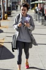 LILY COLLINS Out and About in West Hollywood 12/16/2015