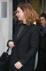 LILY JAMES Leaves BBC Radio 2 Studios in London 12/14/2015