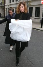 LILY JAMES Leaves BBC Radio 2 Studios in London 12/14/2015