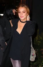 LINDSAY LOHAN Night Out in New York 12/22/2015