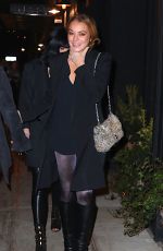 LINDSAY LOHAN Night Out in New York 12/22/2015