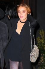 LINDSAY LOHAN Night Out in New York 12/22/2015