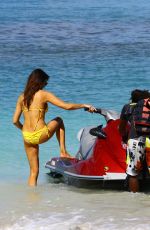 LIZZIE CUNDY in Yellow Bikini at a Beach in Barbados 12/28/2015