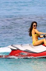 LIZZIE CUNDY in Yellow Bikini at a Beach in Barbados 12/28/2015