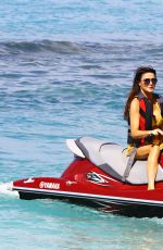 LIZZIE CUNDY in Yellow Bikini at a Beach in Barbados 12/28/2015