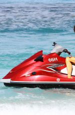 LIZZIE CUNDY in Yellow Bikini at a Beach in Barbados 12/28/2015