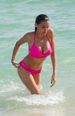 MADISON BEER in Pink Bikini at a Beach in miami 12/29/2015